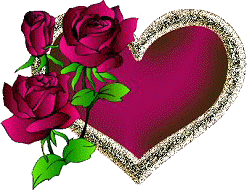 Gif animé coeur et roses